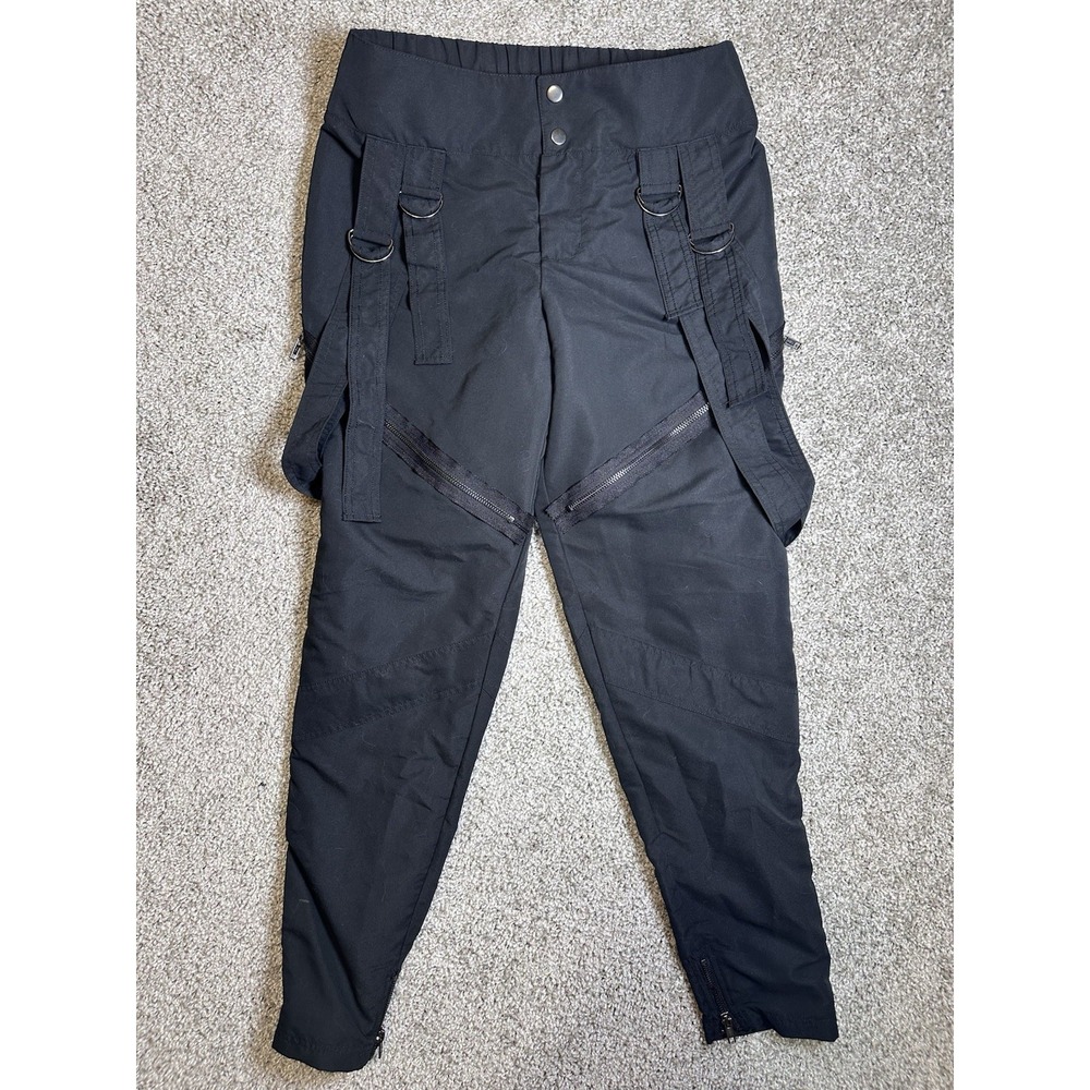 Balera Large Child Black Cargo Dance Pants Hip Hop Costume Straps Zippers LC